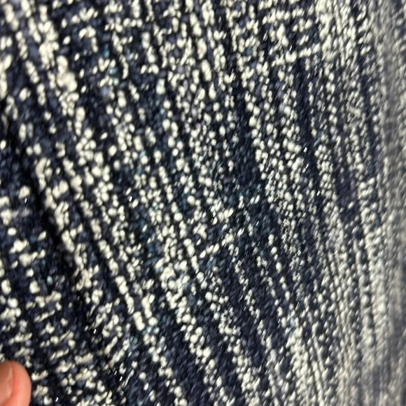 🩷 Navy and ivory tweed pencil skirt with metallic yarns - Picture 3 of 8